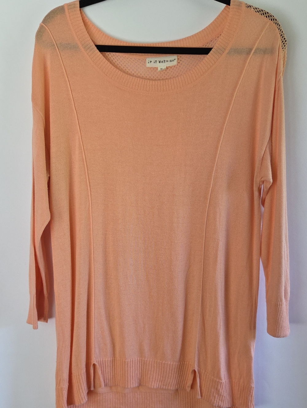 Lightweight Knit Crewneck Sweater In Peach Perfect For The Beach